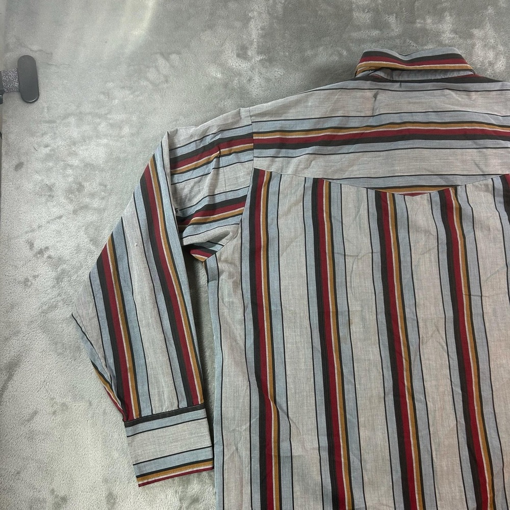Ely Plains Shirt Mens Large Multicolor Stripe Western Snap Button Cowboy Pockets - Picture 8 of 14